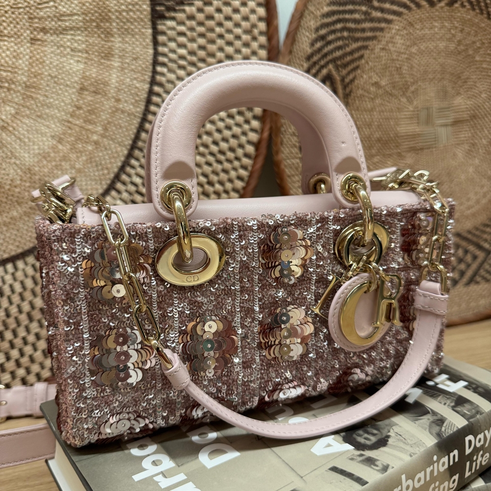 New Christian Dior Lady D-Joy Small Bag Rhinestone Limited